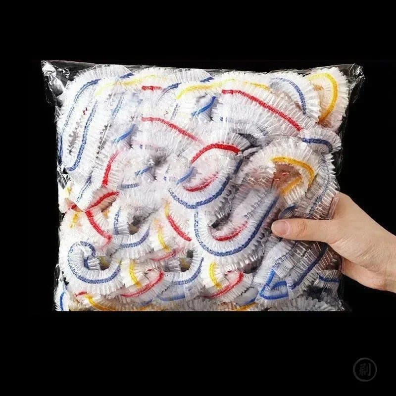 100 יחידות מכסי מזון גמישים, מכסי קערות פלסטיק לשימוש חד פעמי לאחסון פירות וירקות, ציפוי טריות